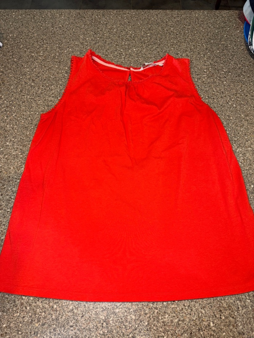 Boden Bright Red Sleeveless Keyhole Shell Top